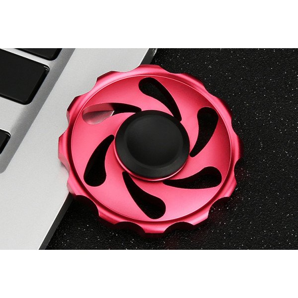 Wholesale Wheel Design Aluminum Metal Fidget Spinner Stress Reducer Toy for Autism Adult, Child (Red)